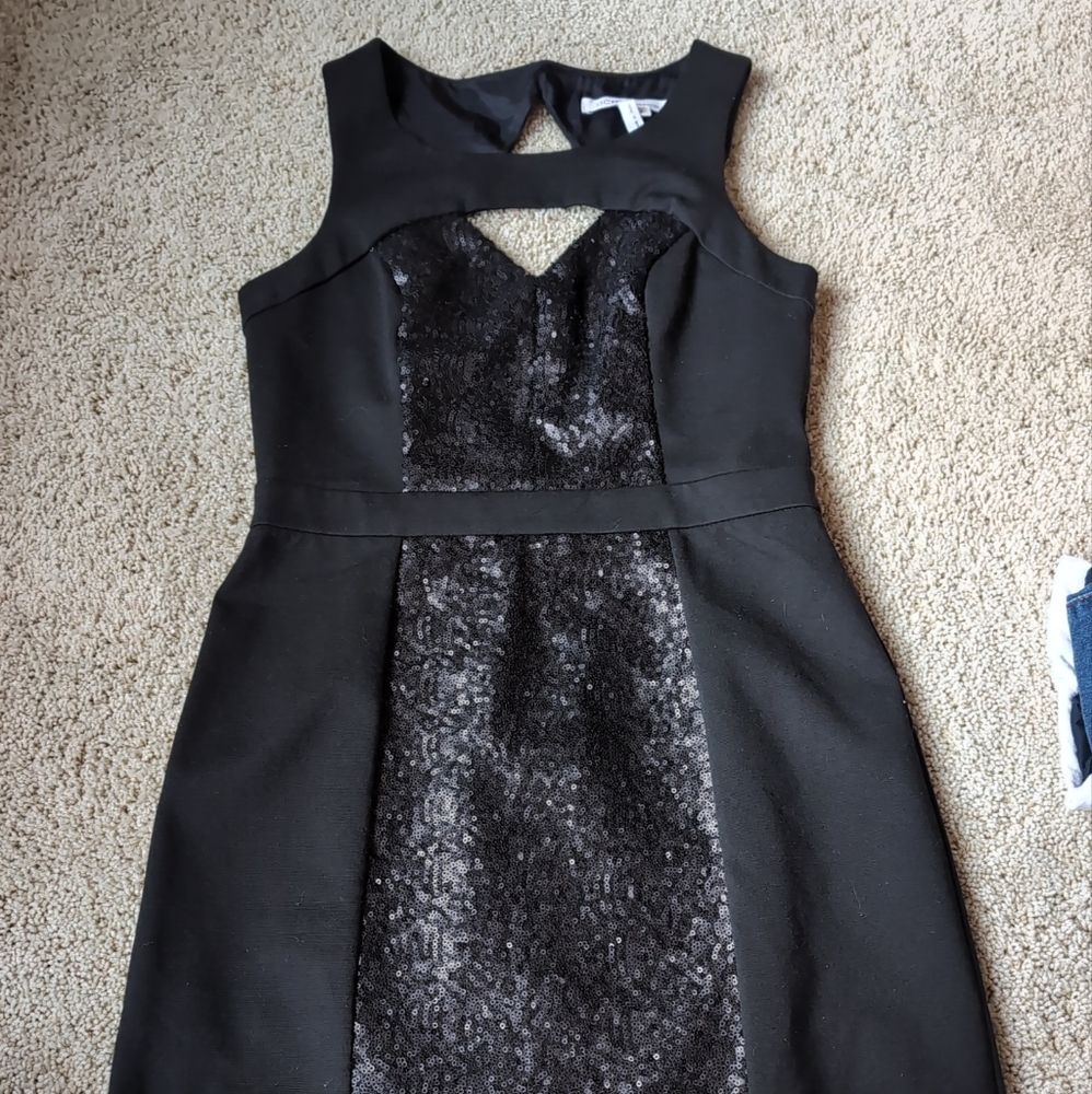 BCBGeneration Black Sequin Mini Dress